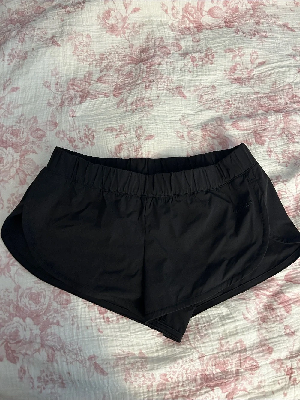 Women's Black Nylon Dolphin shorts